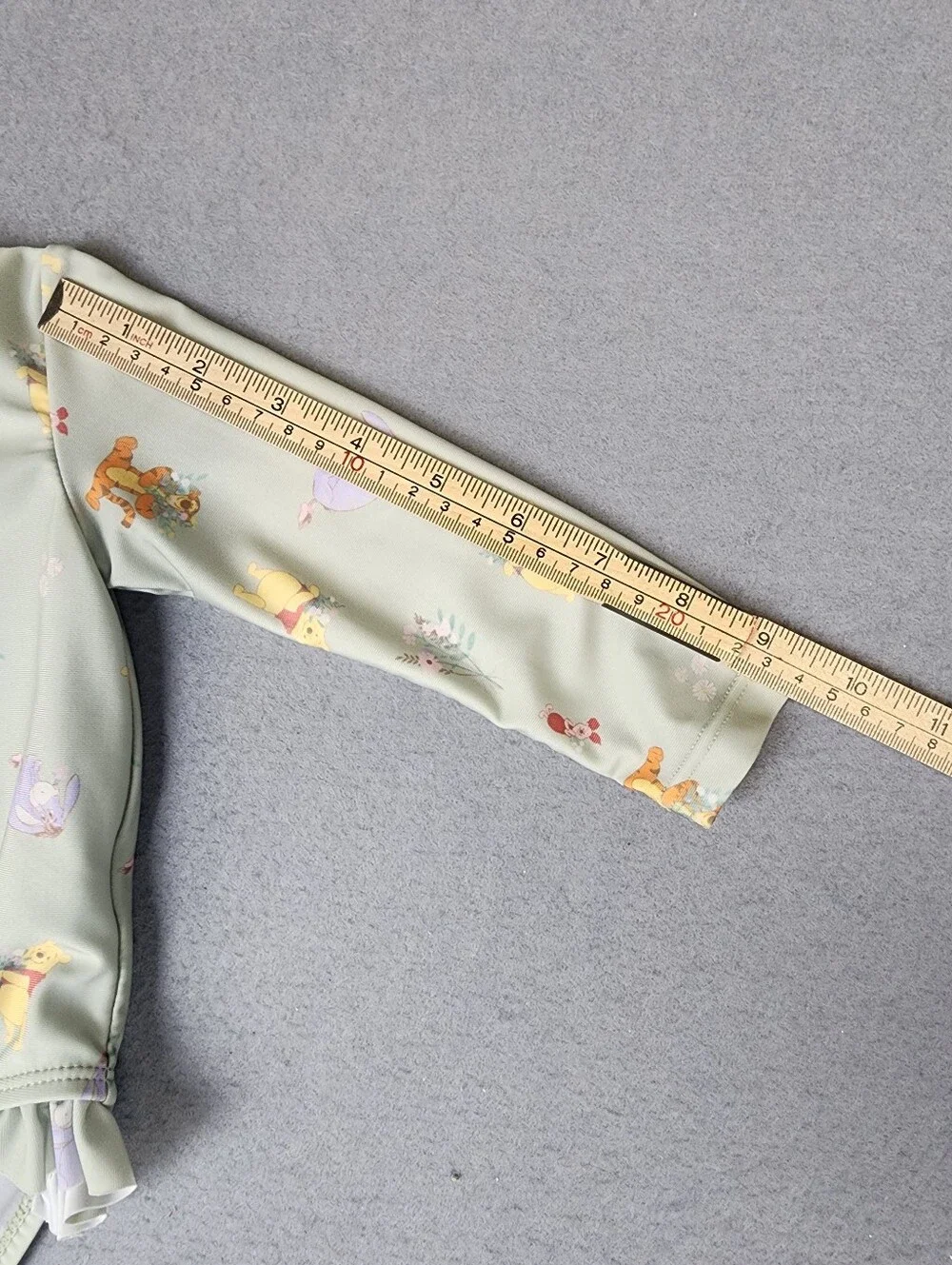 Disney Baby Long-Sleeve Green Winne The Pooh Print One-Piece Swimsuit 9M